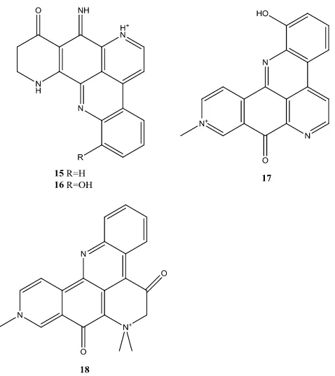 Gambar 6. Struktur senyawa : (15) ecionine A, (16) ecionine B, (17) 1-hidroksi-