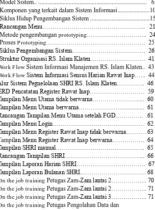 Gambar   9           Work Flow Sistem Informasi Manajemen RS. Islam Klaten..  43      Work Flow Sistem Informasi Sensus Harian Rawat Inap…..