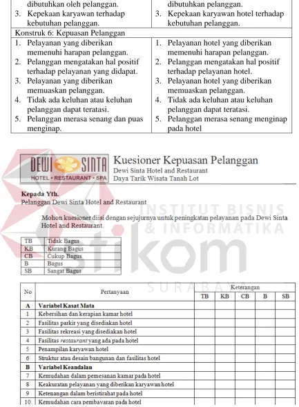 Gambar 3.2 Contoh Kuesioner Kepuasan Pelanggan 