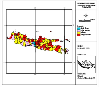 Gambar 7.  Peta Indeks Kerawanan DBD di Indonesia 