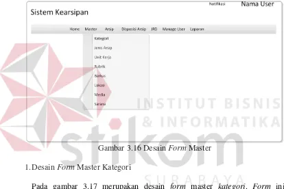 Gambar 3.17 Desain form master kategori 