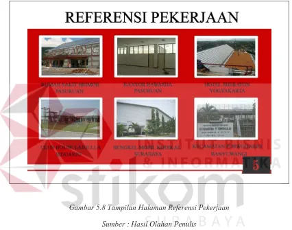 Gambar 5.8 Tampilan Halaman Referensi Pekerjaan 