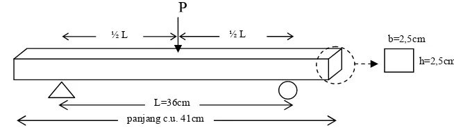 Gambar 5. Contoh uji pada one point loading 