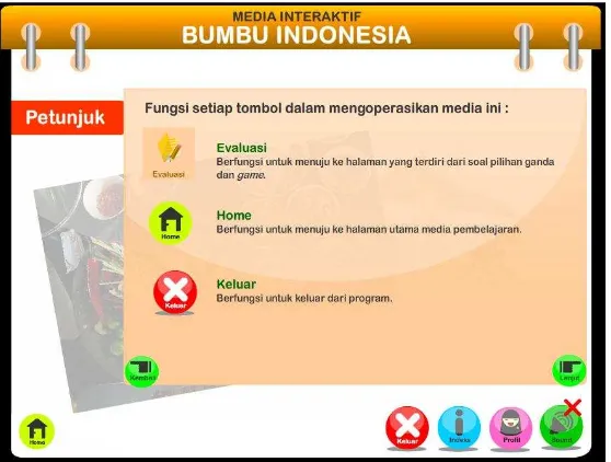 Gambar 8. Halaman Petunjuk Media Interaktif Bumbu Indonesia 