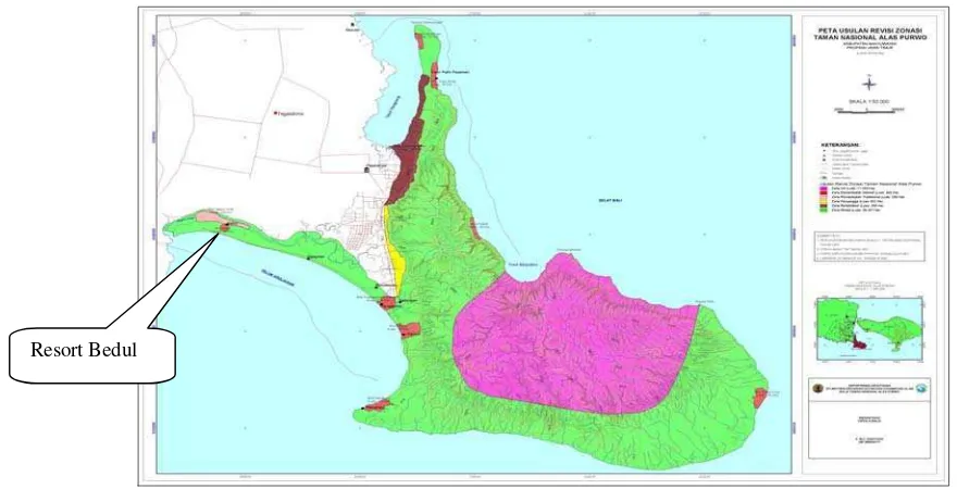 Gambar 3. Peta zonasi Taman Nasional Alas Purwo 