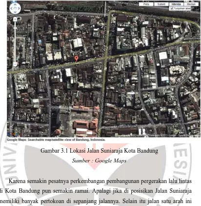 Gambar 3.1 Lokasi Jalan Suniaraja Kota Bandung 