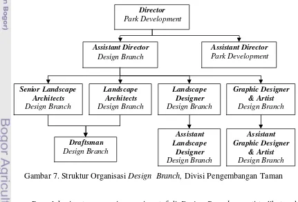 Gambar 7. Struktur Organisasi Design  Branch, Divisi Pengembangan Taman 