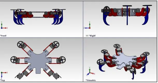 Figure 3. Hexapod Robot Isometric View Draft  