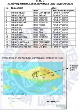 SubakTabel  2  yang termasuk ke dalam wilayah Catur Angga Batukaru 