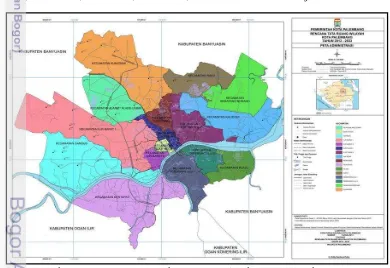 Gambar 1  Peta Kota Palembang (Pemerintah Kota Palembang) 
