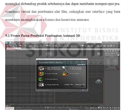 Gambar 5.2 Tampilan Area kerja Autodesk 3ds Max 2012 (Sumber: Screenshot Pribadi) 