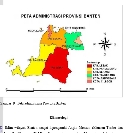 Gambar  9   Peta administrasi Provinsi Banten 