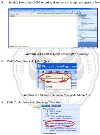 Gambar 2.4 Lembar Kerja Microsoft FrontPage 