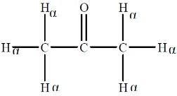 Gambar 2. Atom hidrogen alfa dari aseton 