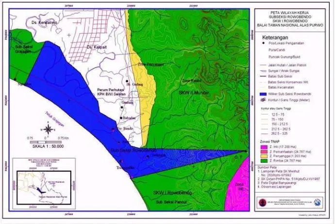 Gambar 2. Peta Lokasi Taman Nasional Alas Purwo 