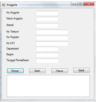 Gambar 4.18 Form Data Anggota 