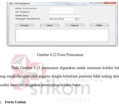 Gambar 4.22 Form Pemesanan 