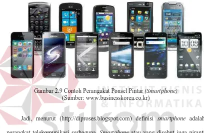 Gambar 2.9 Contoh Perangakat Ponsel Pintar (Smartphone) (Sumber: www.businesskorea.co.kr) 