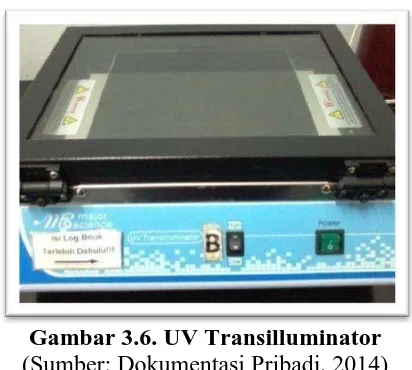 Gambar 3.6. UV Transilluminator (Sumber: Dokumentasi Pribadi, 2014) 