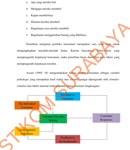 Gambar 2.1 Model Perilaku Konsumen (Assael, 1995: 18) 