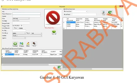 gambar 4.34.  Apabila pengguna melakukan pencarian terhadap data karyawan 