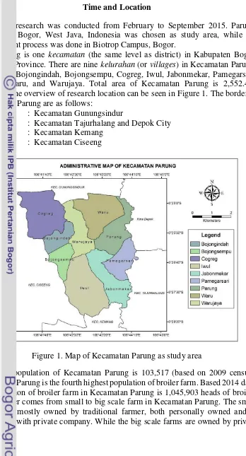 Figure 1. Map of Kecamatan Parung as study area 