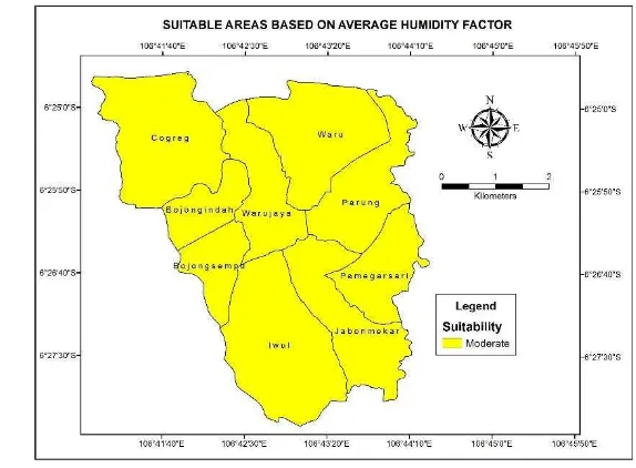 Figure 11. Suitability map based on economic and infrastructure factor 