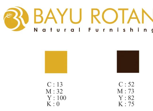 Gambar 37: Logo Bayu Rotan Fullcolor dan Kode Warna Logo 