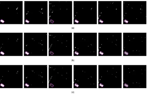 Fig. 10 The visual results of the gray canvas tarp detection: (a) MF, (b) GLRT, and (c) ACE