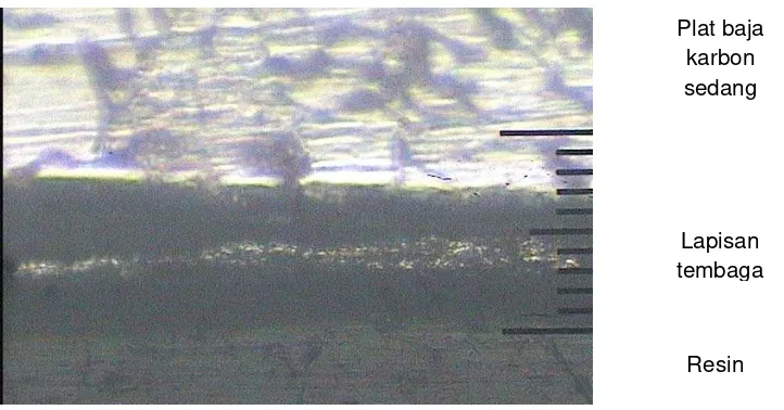 Gambar 4.4. Foto Struktur Mikro Baja Karbon Sedang dengan waktu tahan celup 6 detik dengan tegangan 12 volt perbesaran 200X 