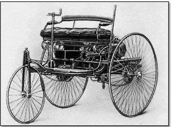 Figure 2. 1: 1885 Benz Patent Motorwagen that use tiller as handle (Photograph reprinted from Benz Patent Motorwagen) 