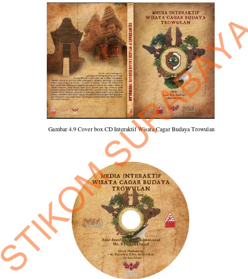 Gambar 4.10 Cover cakram CD Interaktif Wisata Cagar Budaya Trowulan 