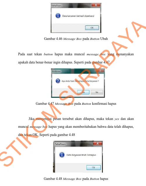 Gambar 4.48 Message Box pada Button hapus 