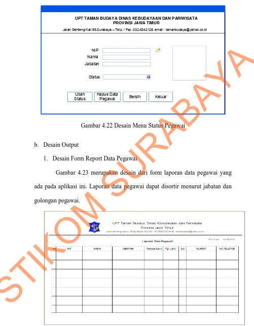 Gambar 4.23 Desain Form Laporan Data Pegawai 