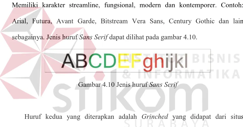 Gambar 4.10 Jenis huruf Sans Serif 