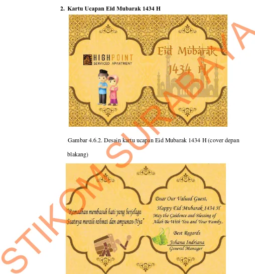 Gambar 4.6.3 Dsesain kartu ucapan Eid Mubarak 1434 H (bagian dalam) 