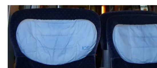 Figure 3. The Cathay Pacific Airlines economy class aircraft seat with built-in neck suppor (Photograph reprinted from [3])