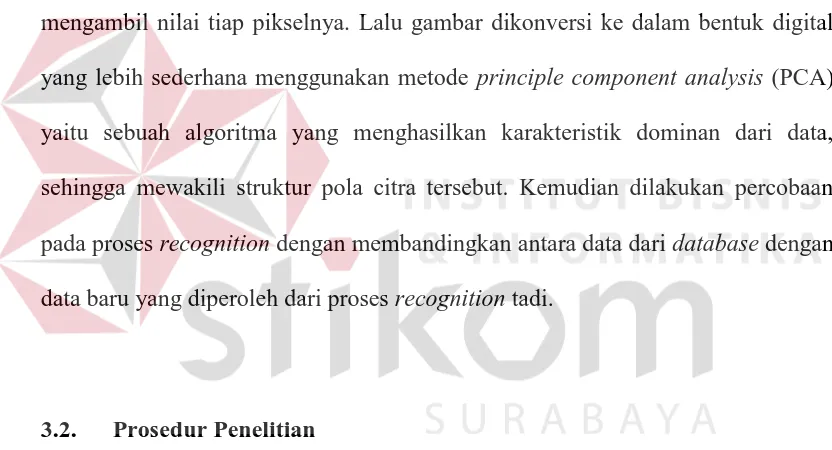 Gambar diolah menjadi bentuk digital atau angka-angka (menjadi matriks) dengan 