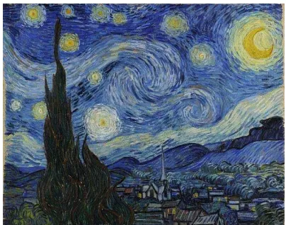 Gambar 1. Contoh lukisan yang menunjukkan garis Van Gogh “Starry Night” (Sumber : Internet) 