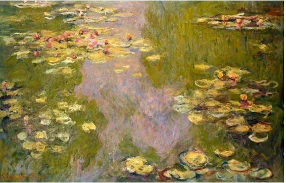 Gambar 4. Contoh lukisan yang menunjukkan tekstur Claude Monet “Watter Lilies” (Sumber: Internet) 