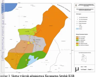 Gambar 3. Sketsa wilayah administrasi Kecamatan Seteluk KSB 