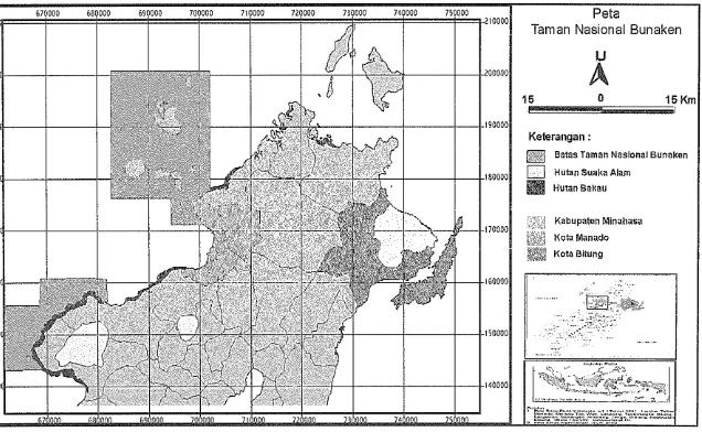 Gambar 3 Sumber : Peta sumberdaya Manado-Minahasa-Bitung tahun Peta lokasi penelitian 2004 