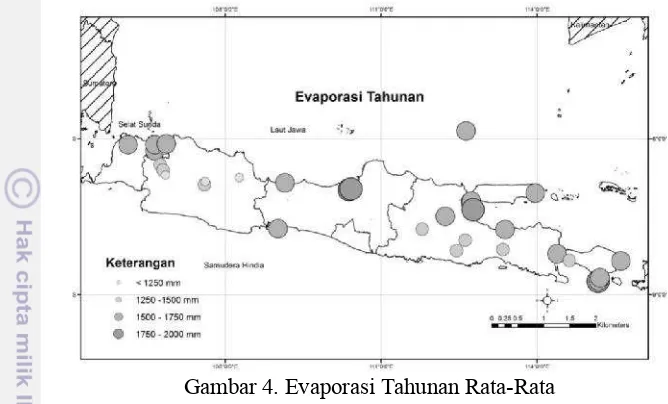 Gambar 5. Pola Evaporasi Bulanan di Pulau Jawa dan Bali