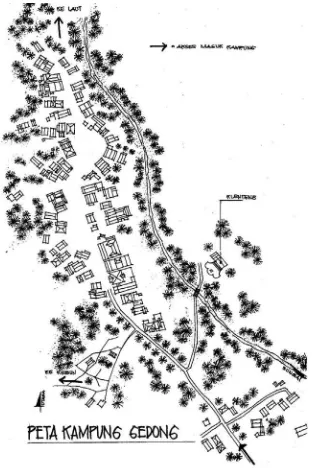 Gambar 1.  Peta Kampung Gedong (Sumber: Dokumentasi Pribadi) 