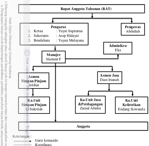 Gambar 6 Struktur organisasi KUD Sumber Alam 