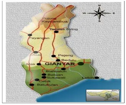 Gambar 2. Peta kabupaten Gianyar 