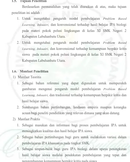 gambaran mengenai pengaruh model pembelajaran Problem Based 