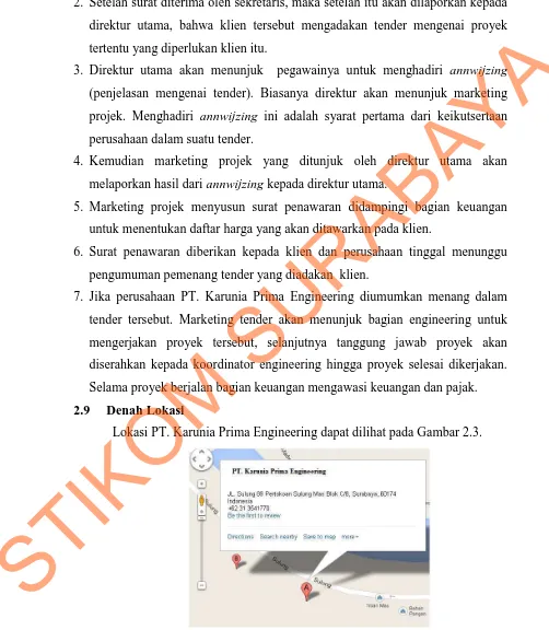 Gambar 2.3 Denah Lokasi PT. Karunia Prima Engeneering. 