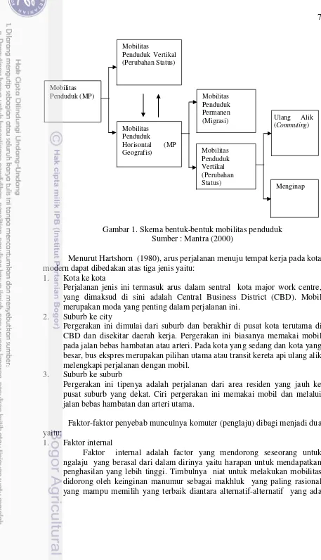 Gambar 1. Skema bentuk-bentuk mobilitas penduduk 