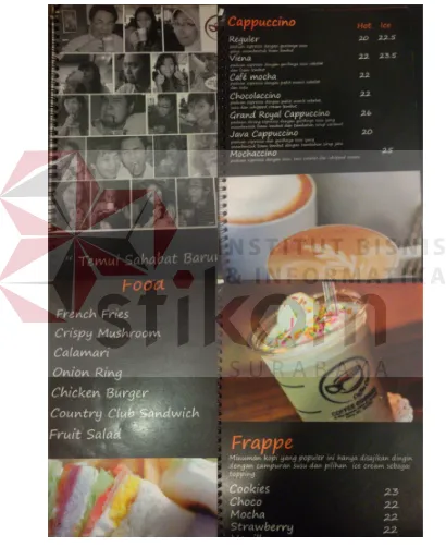 Gambar 4.3 Buku menu Coffee Corner 